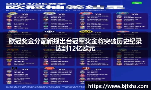 欧冠奖金分配新规出台冠军奖金将突破历史纪录达到12亿欧元